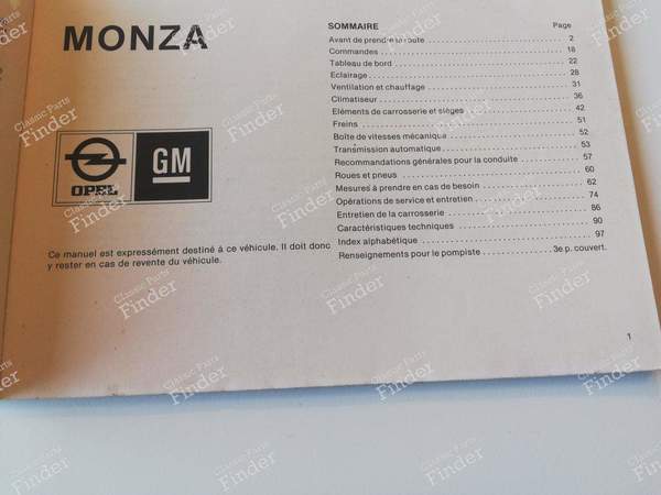 Wartungshandbuch - Monza - OPEL Rekord (E) / Commodore (C) / Senator (A) / Monza (A) - TS-1293 / 09294465- 1