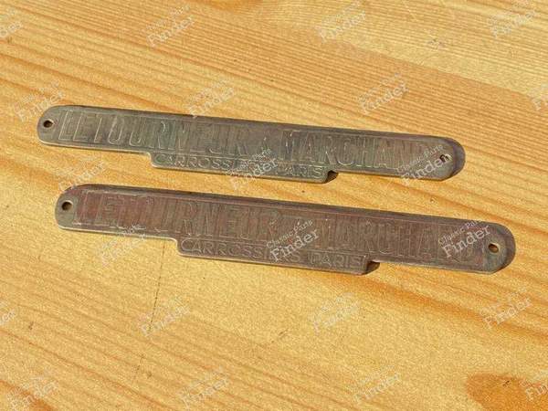 2 Karosseriebauer-Plaketten Letourneur und Marchand - DELAHAYE Type 135/138/148/168 - 0