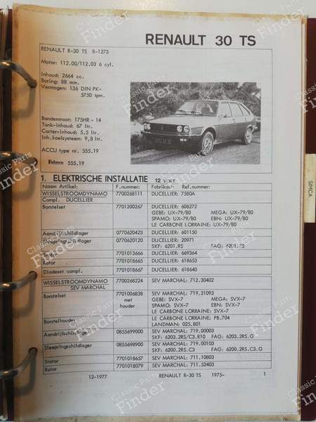 Spare parts manual - RENAULT 4 / 3 / F (R4) - 7