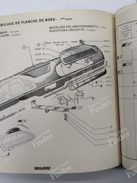Glove Box Door Emblem - SIMCA 900 / Simc'4 / 1000 / 1005 / 1006 / 1118 /Abarth 1150 - 22569S- 3