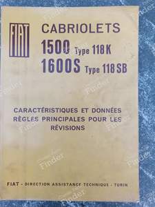 Manual for Fiat cabriolet 1500 & 1600S - FIAT 1300 Coupé / 1500 Coupé / Cabriolet / 1600 Spider