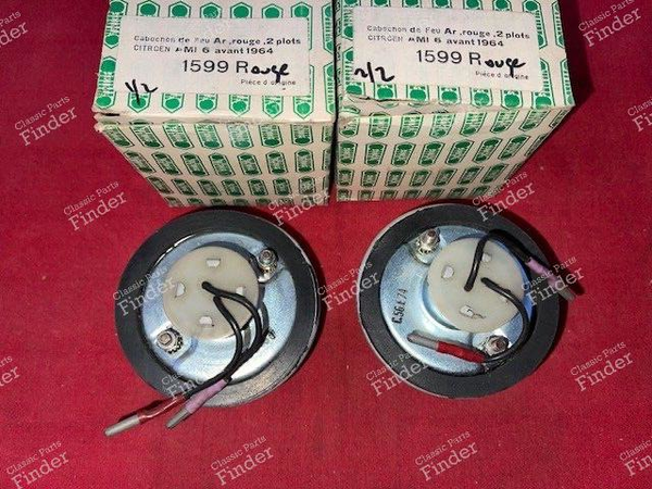 Original red tail lights 2 studs - CITROËN Ami 6 / Dynam - 1599R / 599R- 3