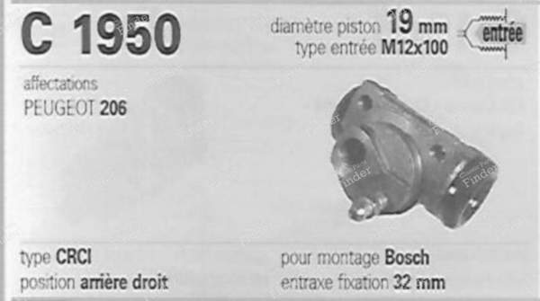Pair of rear wheel cylinders - PEUGEOT 206 - C1949/C1950- 4