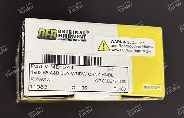 1962-66 Plymouth A&B Body Manivelles de fenêtres Jeu de 2, Paire - PLYMOUTH Barracuda - Part#: MB1244- 3