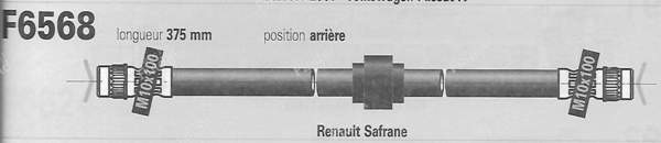 Pair of left and right rear hoses - RENAULT Safrane - F6568- 1