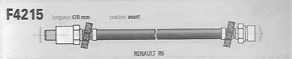 Pair of front left and right hoses - RENAULT 5 / 7 (R5 / Siete) - F4215- 1