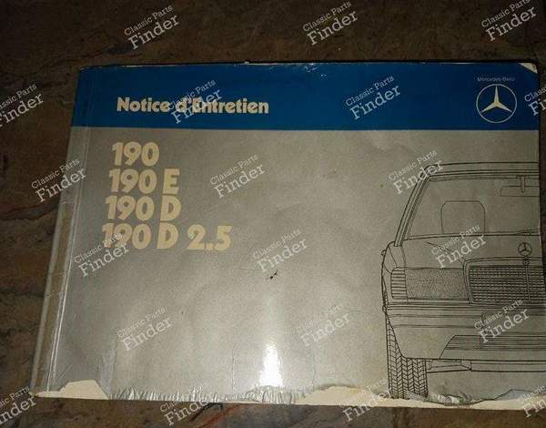 Instruction manual - MERCEDES BENZ 190 (W201) - 2015844796 / 65505822.03- 0