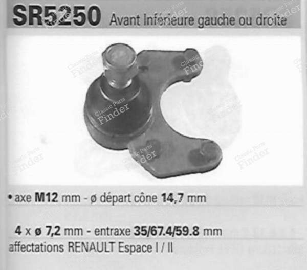 Left or right lower front suspension knuckle - RENAULT 25 (R25) - 4005263- 2