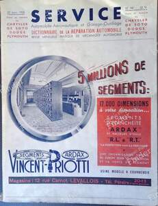 Fachzeitschrift SERVICE 1938 - DESOTO Deluxe / Custom / Diplomat