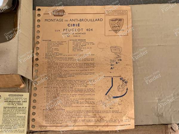 Coffret antibrouillards Cibié - PEUGEOT 404 - 12-83-12- 4