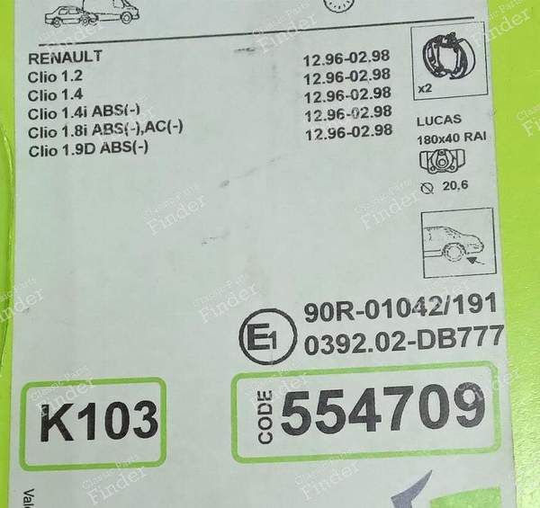 Hinterradbremsen-Kit - RENAULT Clio 1 - K 103- 4