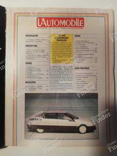 L'Automobile Magazine - November 1984 - PEUGEOT 305 - #461- 1