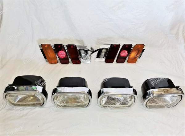 1 complete set of headlights and 2 rear lights - PEUGEOT 504 Coupé / Cabriolet - 450088 / 629G / 629D- 0