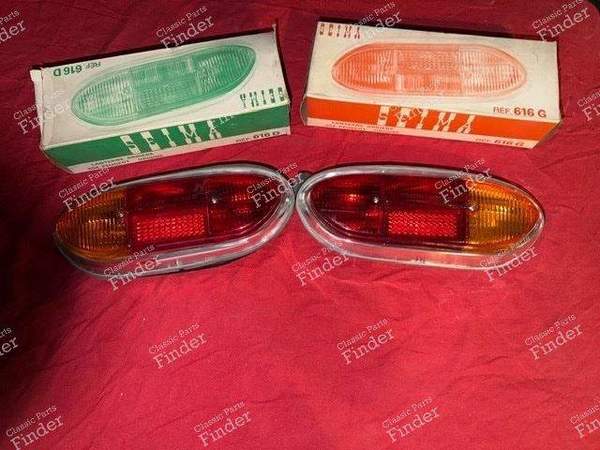 Pair of Complete Taillights - 1st Generation - PEUGEOT 204 - 616D / 616G- 1