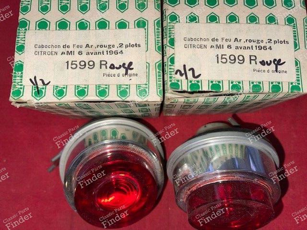 Original red tail lights 2 studs - CITROËN Ami 6 / Dynam - 1599R / 599R- 2