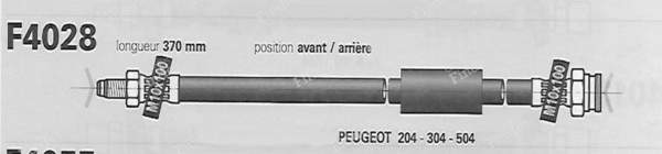 Paire de flexibles avant ou arriere gauche et droite pour 204, 304, 504 - PEUGEOT 204 - F4028- 1