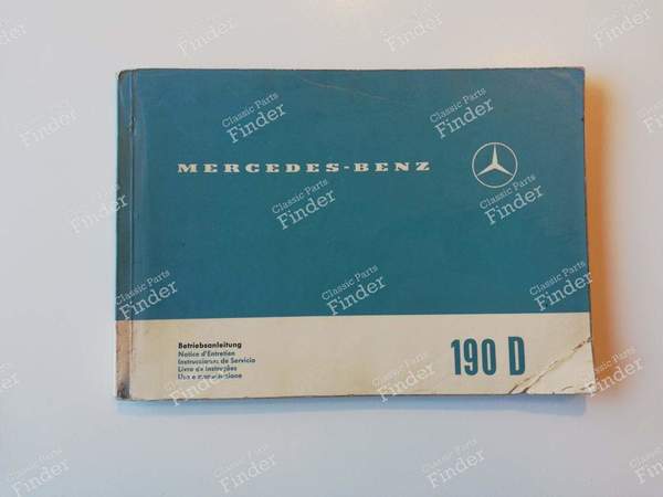 Pflegeanleitung 190 D - MERCEDES BENZ W110 - 1105841296- 0