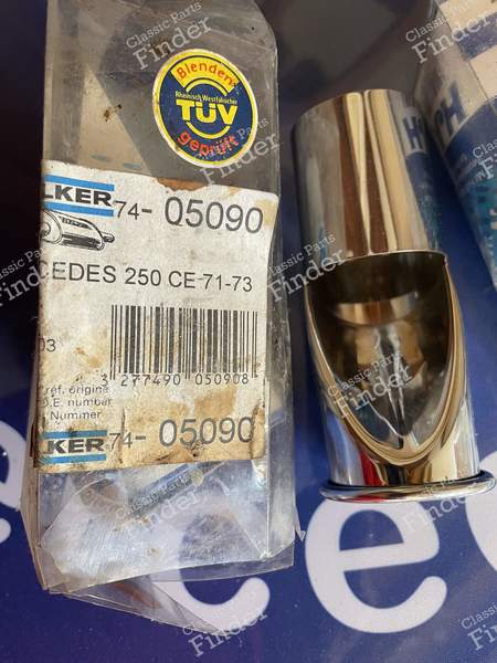 2 chrome-plated exhaust tailpipes - MERCEDES BENZ /8 (W114 / W115) - 1