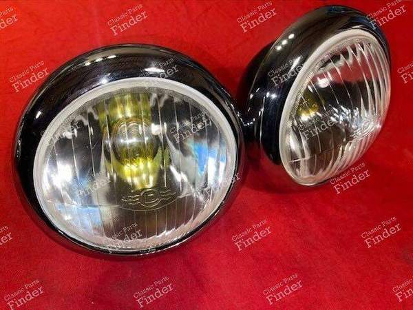 Pair of curved headlamps, H4 mounting - PEUGEOT 203 - ABTP 437- 0