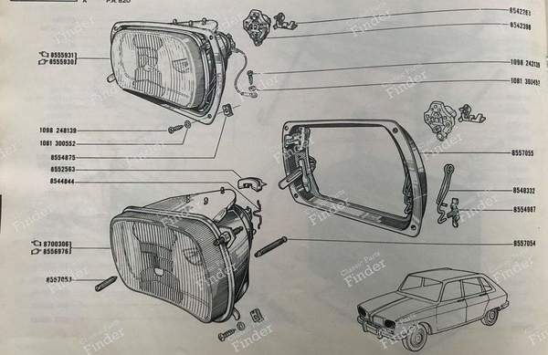 Platine de phare gauche Renault 15, 16 - RENAULT 16 (R16) - 671052- 2