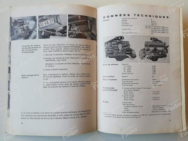 Service manual (in French) - OPEL Kapitän / Admiral / Diplomat - 2871405- 8