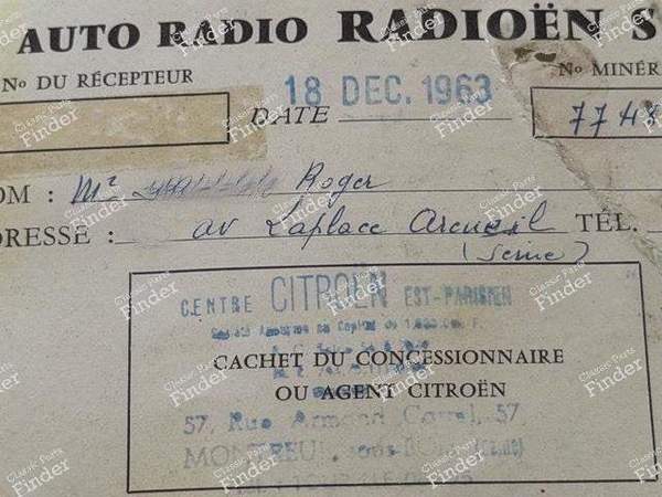 Genuine car radio Owner's manual - CITROËN DS / ID - Radioën S19- 8