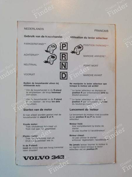 Anleitung - VOLVO 343/340 - 345/360 - TP1373.1 / 4000.7.76- 8