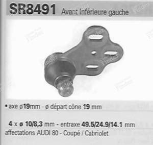 Rotule inférieure coté gauche suspension avant - AUDI 80/90 (B3/B4) - 9005206- thumb-3