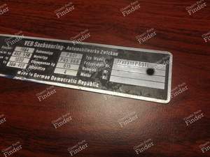 Chassis Identification Plate - TRABANT 601 / 1.1 - thumb-2