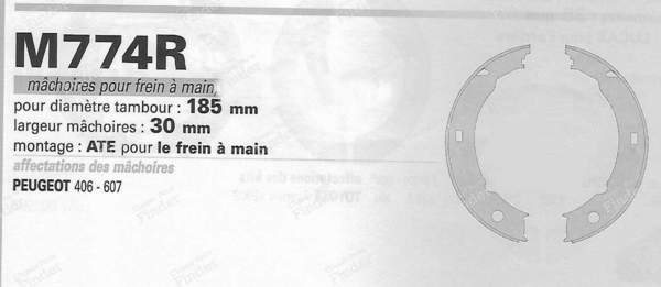 Jeu de 4 mâchoires de frein à main - PEUGEOT 406 - M774- 2