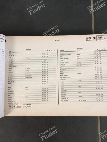 Spare Parts Manual - PR 907 (6th Edition) - RENAULT 12 / Virage (R12) - 7701437674- 8