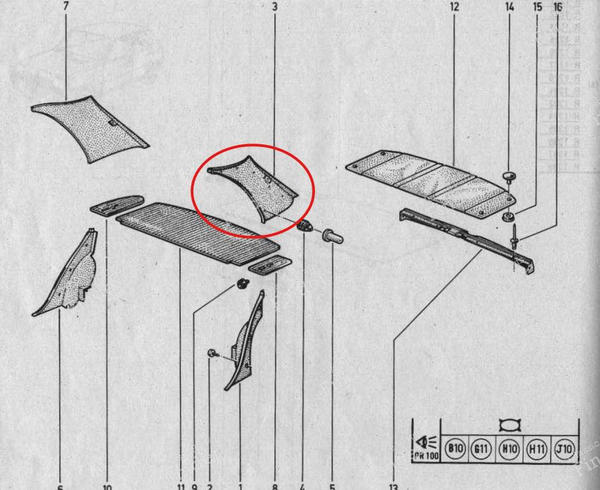 C Pillar interior trim - Left side - RENAULT 5 / 7 (R5 / Siete) - 7700664372- 4