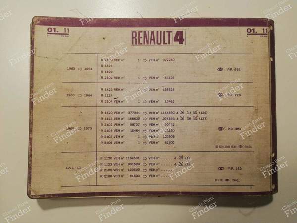 P.R. 808 - Letzte Ausgabe - RENAULT 4 / 3 / F (R4) - 7701430219- 9