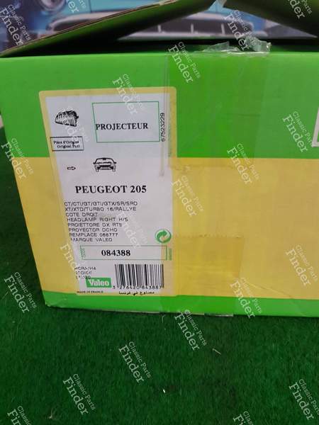 Left and right front headlight optics - PEUGEOT 205 - 084386 / 084388- 3