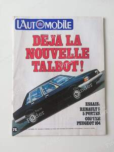 L'Automobile Magazine - September 1979 for SIMCA-CHRYSLER-TALBOT 1307 / 1308 / 1309 / Alpine
