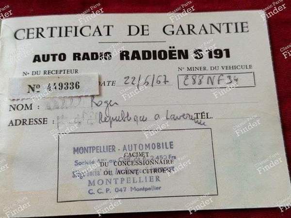 Genuine car radio Owner's manual - CITROËN DS / ID - Radioën S191- 6
