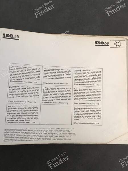 Spare Parts Manual - PR 907 (5th Edition) - RENAULT 12 / Virage (R12) - 7701436612- 7