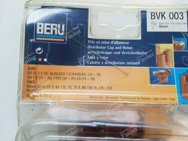 Tête et rotor d'allumeur pour Peugeot, VW, Audi, Seat, Fiat, Saab - PEUGEOT 505 - BVK003 / 0900332003- 1