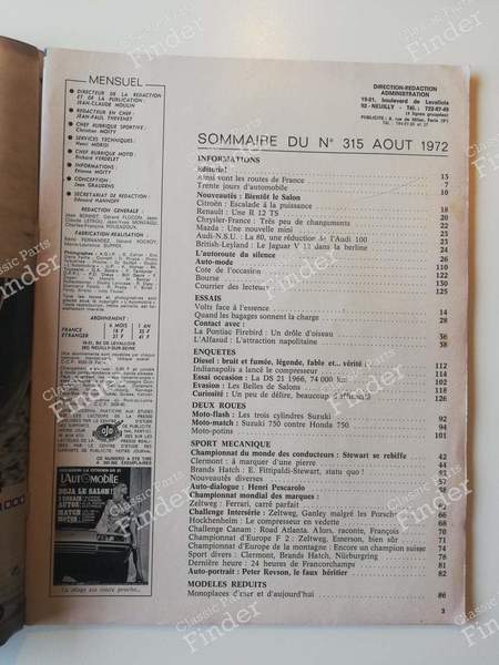 L'Automobile - August 1972 - ALFA ROMEO Alfasud - #315- 1