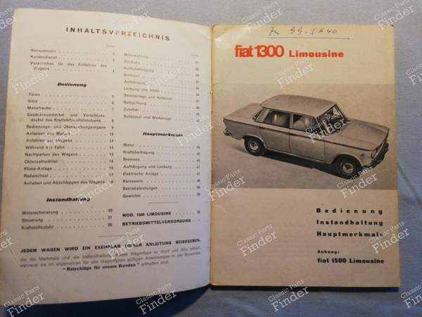 Bordbuch - FIAT 1300 / 1500 - 300-1160- 1