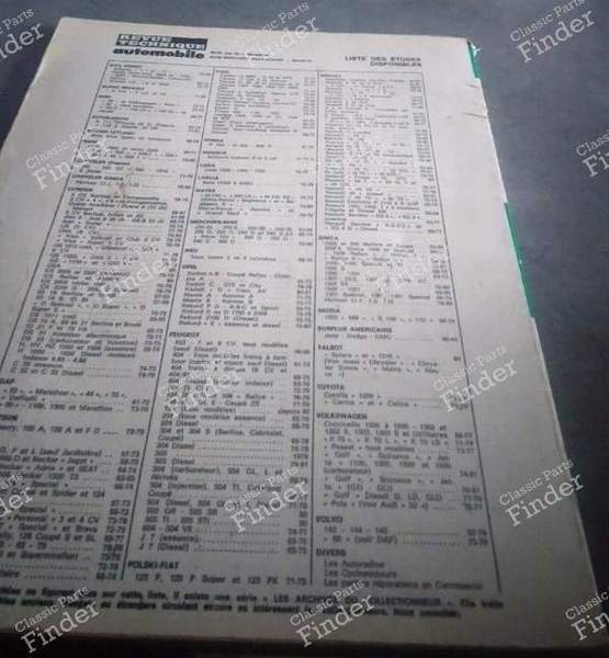 RTA für R20 TD und GTD - RENAULT 20 / 30 (R20 / R30) - 1