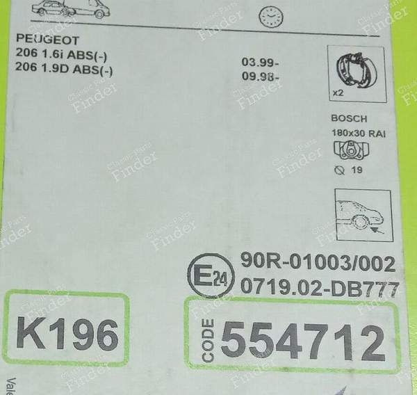 Kit freins arrière - PEUGEOT 206 - K196- 5