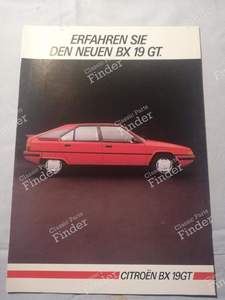 Leaflet Citroën BX GT for CITROËN BX