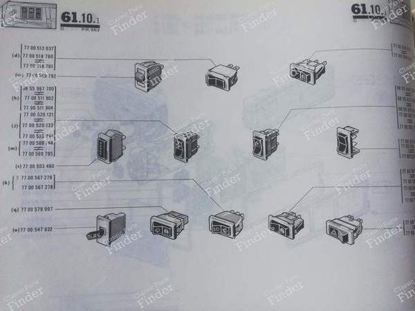 P.R. 962 - Spare parts catalog - RENAULT 5 / 7 (R5 / Siete) - PR962 / 7701437380- 9