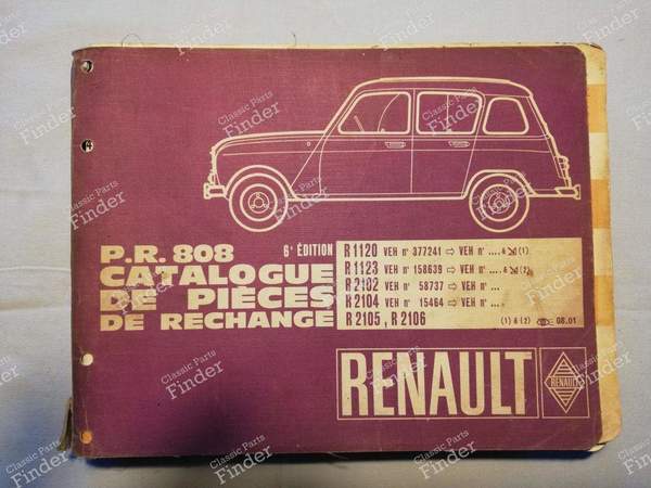 P.R. 808 - Spare parts catalog - RENAULT 4 / 3 / F (R4) - PR808- 0
