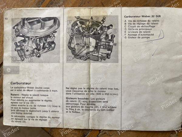 Renault 8 S original owner's manual - RENAULT 8 / 10 (R8 / R10) - 7701428046 ne159- 4