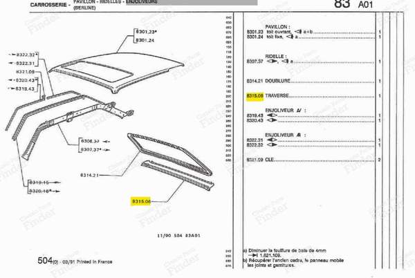 Lower rear crossbar - PEUGEOT 504 - 831506- 5