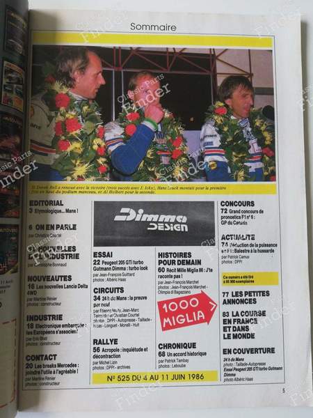 Autohebdo - RENAULT 5 Turbo (R5) - #525 - 4 juin 1986- 1