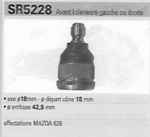Paire de rotules avant inférieures gauche et droite - MAZDA 626 / Capella (GC) - RS1229S- thumb-3