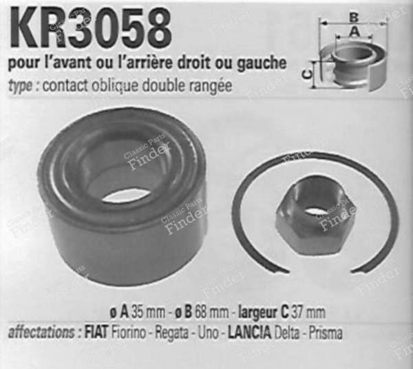 Paire de Kit roulements avant gauche/droite - FIAT Uno / Duna / Fiorino - vkba1414- 4